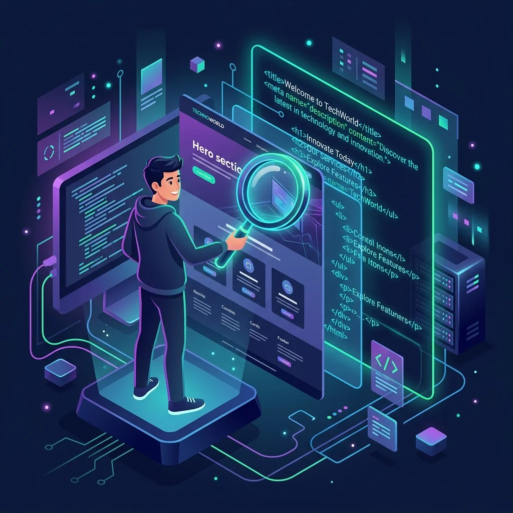 HTML Source Code X-ray Concept