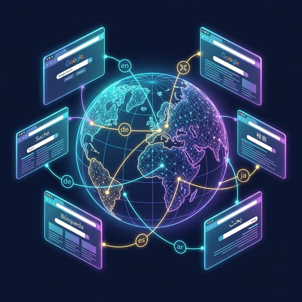 Multilingual SEO and Hreflang Concept Map